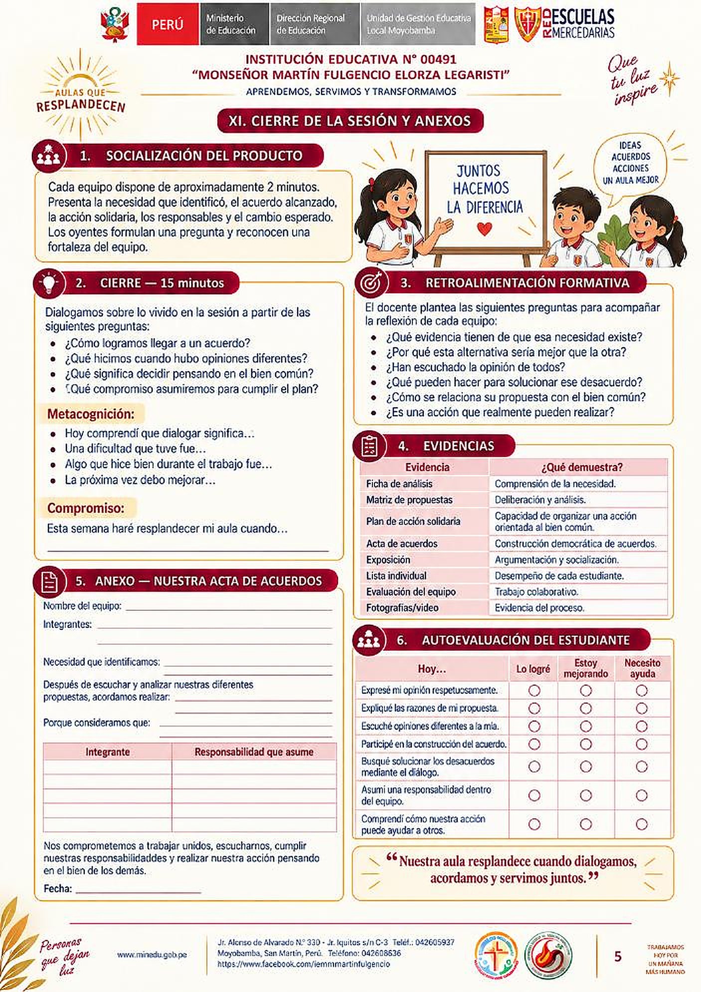 Evidencias y acuerdos